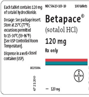 Buy Betapace (Sotalol) 120mg Tablets  x 1's-Online at ADHD Pharmacy UK