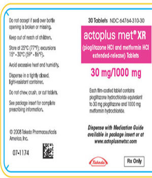 Buy Actoplus Met (Metformin) 30mg/1000mg  x 1's-Online at ADHD Pharmacy UK